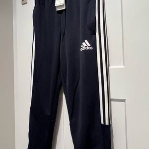 Adidas football/soccer style pants, zippered ankles, navy blue, size Men’s Small